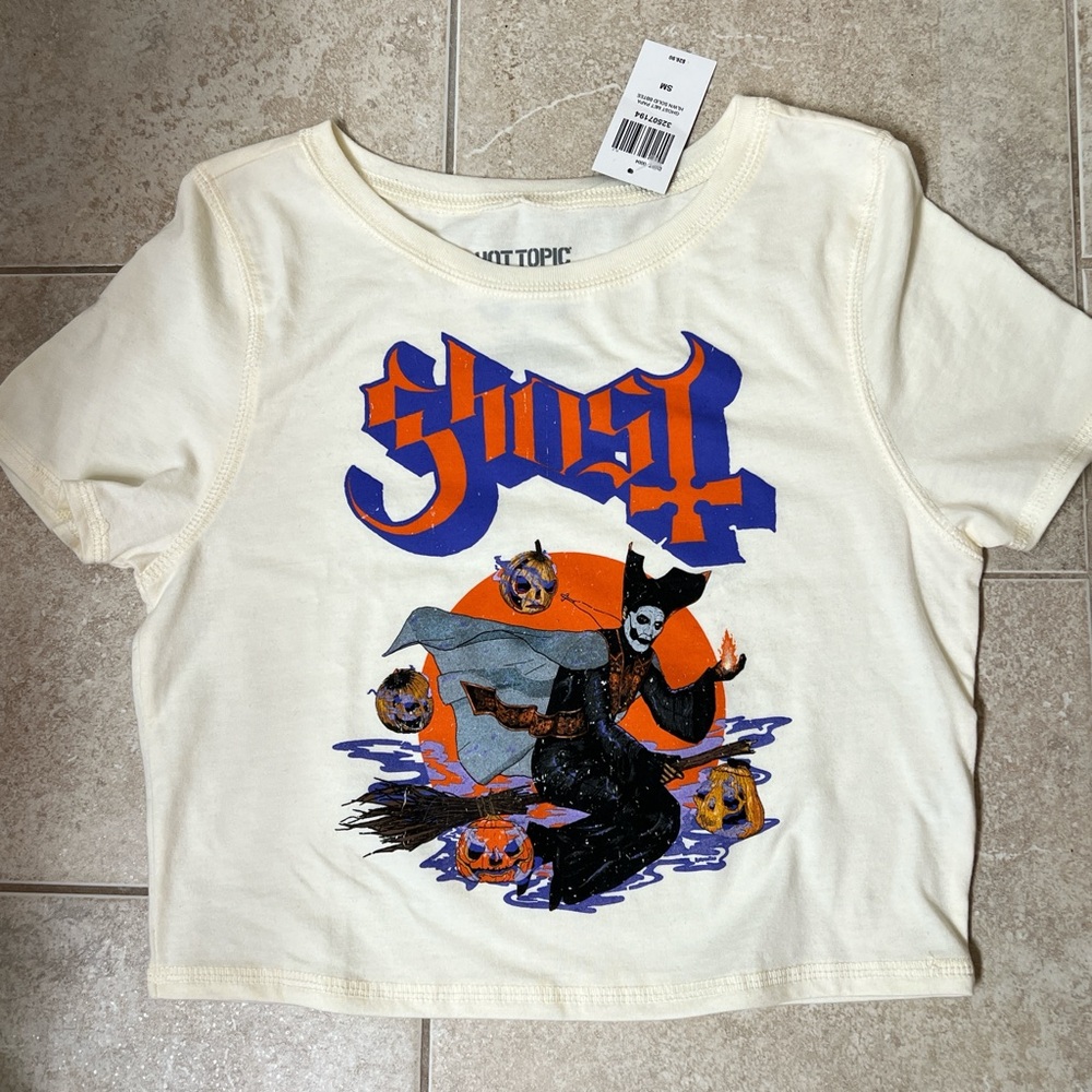 Ghost band cropped tee from Hot Topic